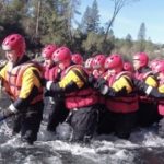 practicing river crossing during SRT training course with FDNY