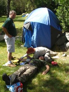 Boy Scout Wilderness First Aid course in Coloma, CA