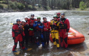 International Rafting Federation Instructor Candidates pose after a run on the South Fork of the Payette River
